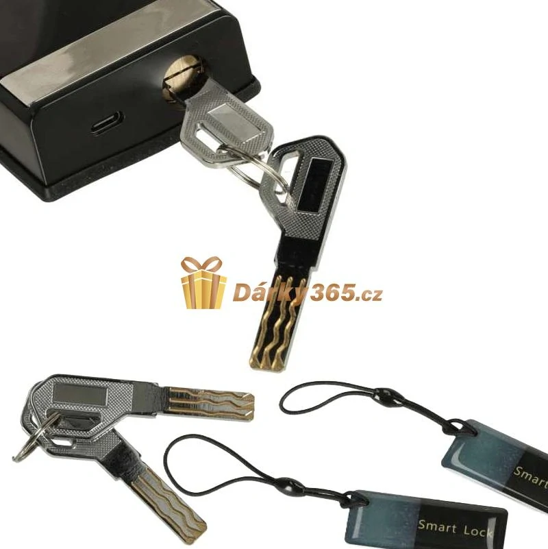 Kódový zámek s dotykovou klávesnicí a čtečkou otisků prstů, Bluetooth, černý