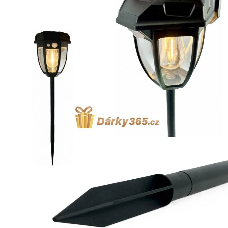 LED solární zahradní lampa / osvětlení domu s pohybovým senzorem teplá bílá