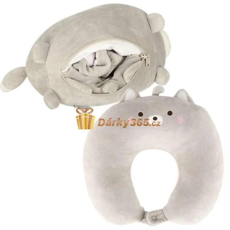 Magický cestovní kamarád 2v1 polštářek kočka