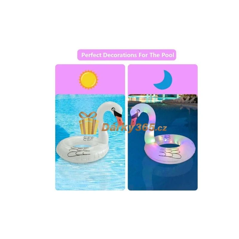 Nafukovací kruh labuť s LED světlem