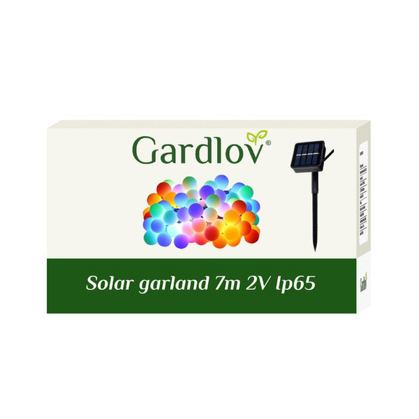 ISO 15386 Solární dekorační řetěz girlanda 7 m 2V IP65