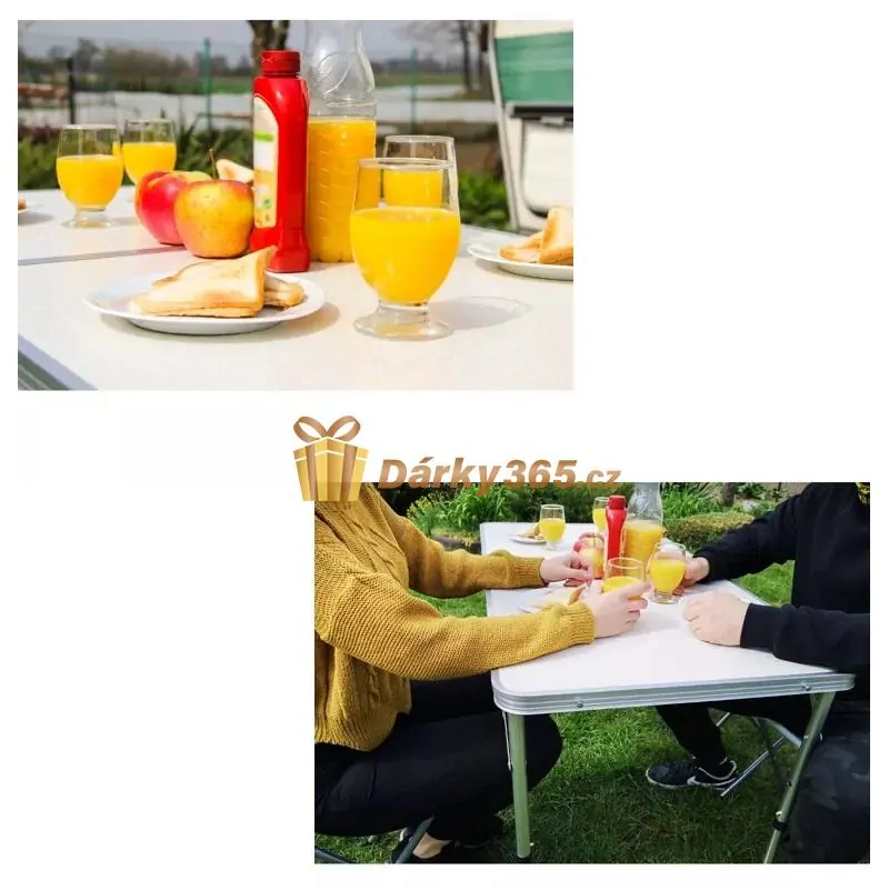 Skládací kempingová sedací souprava bílá