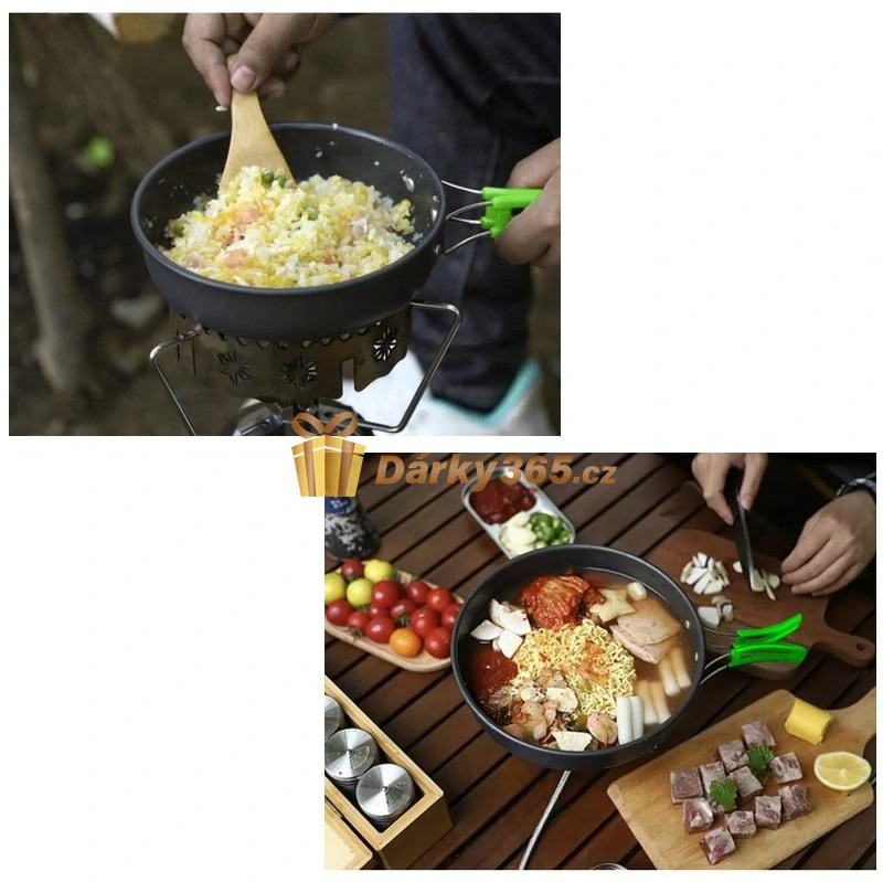 Outdoorová sada nádobí pro turisty – 18 ks