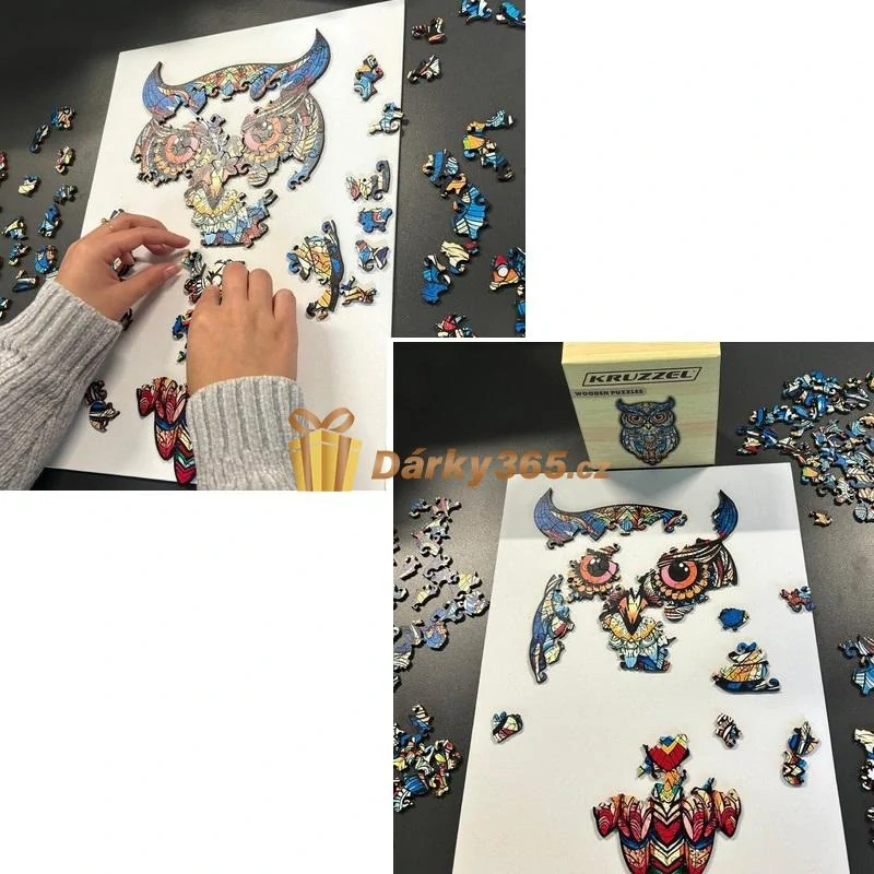 Dřevěné puzzle Sova 177 dílků Kruzzel