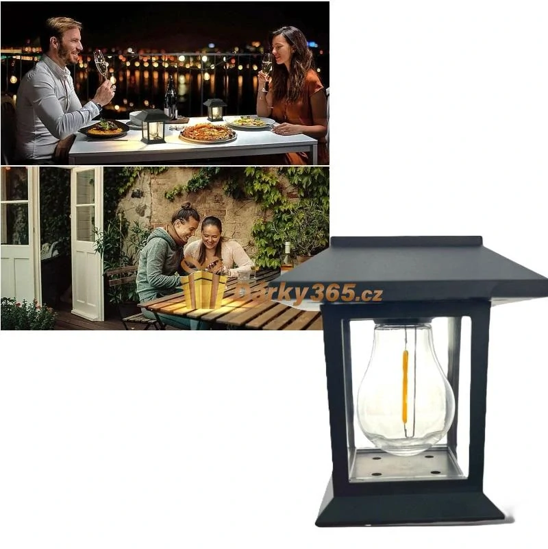 Solární zahradní lampa 39,5cm - teplá bílá Lucerna