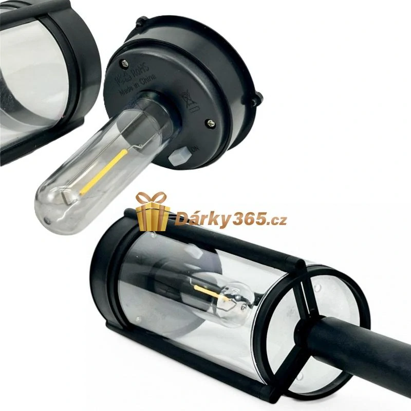 LED solární zahradní lampa teplá bílá  58cm 