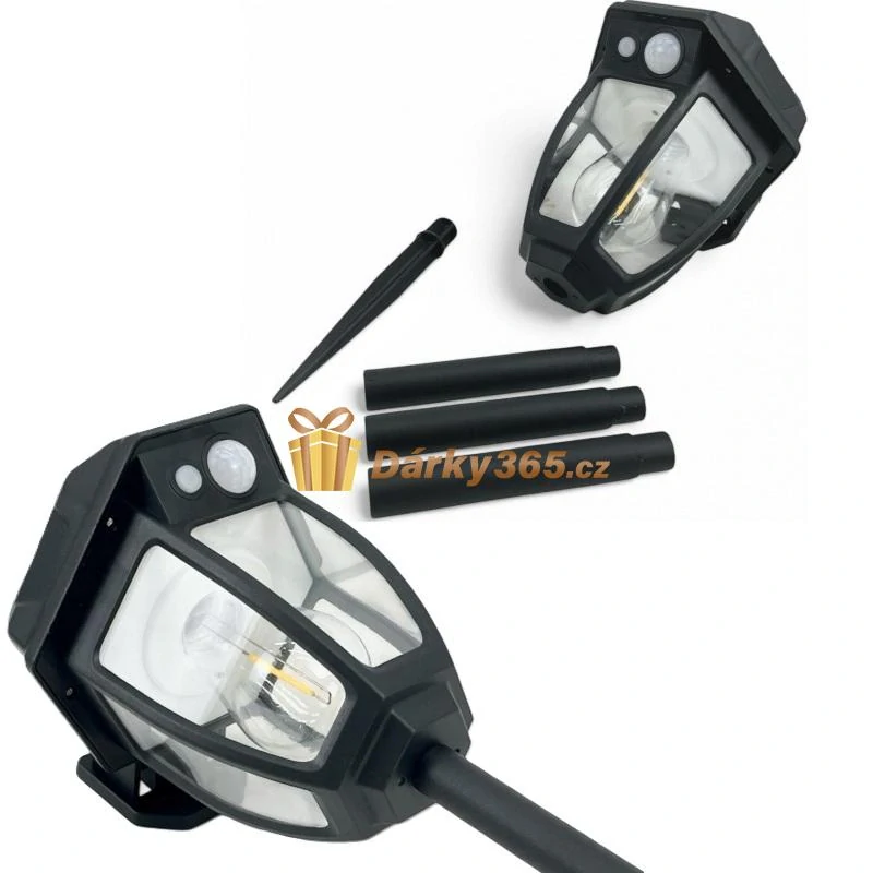 LED solární zahradní lampa / osvětlení domu s pohybovým senzorem teplá bílá