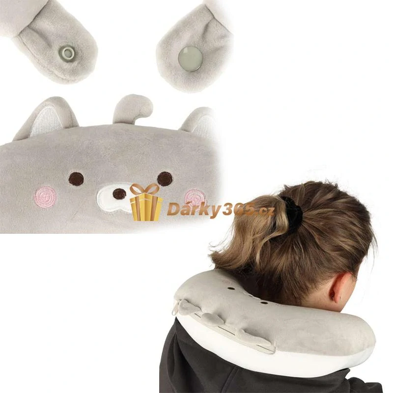 Magický cestovní kamarád 2v1 polštářek kočka