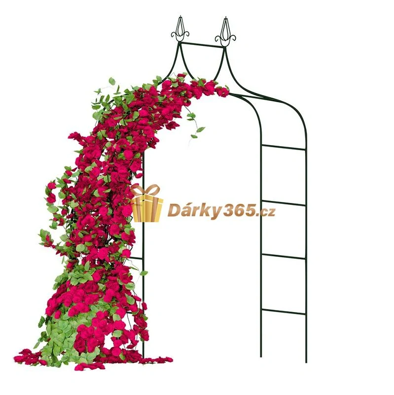 Zahradní pergola kovová na květiny dekorativní tmavě zelená