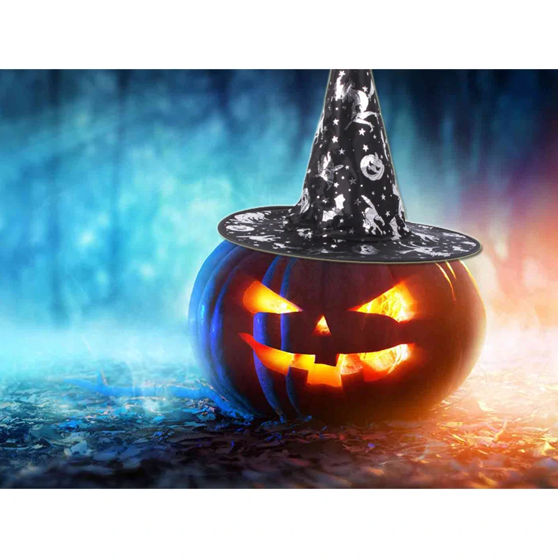 Čarodějnický klobouk na Halloween – černá špičatá čepice ke kostýmu čarodějnice