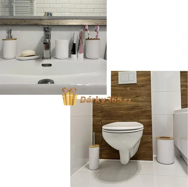 Koupelnová sada doplňků bílá 6ks