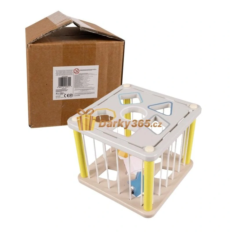 Vkládací naučná smyslová kostka dřevěná