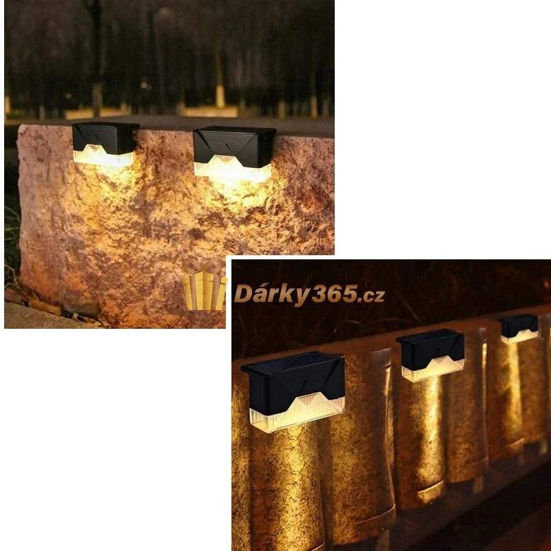Solární LED zahradní schodišťové svítidlo 4 kusy