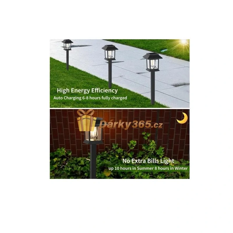 Solární zahradní lampa 39,5cm - teplá bílá Lucerna