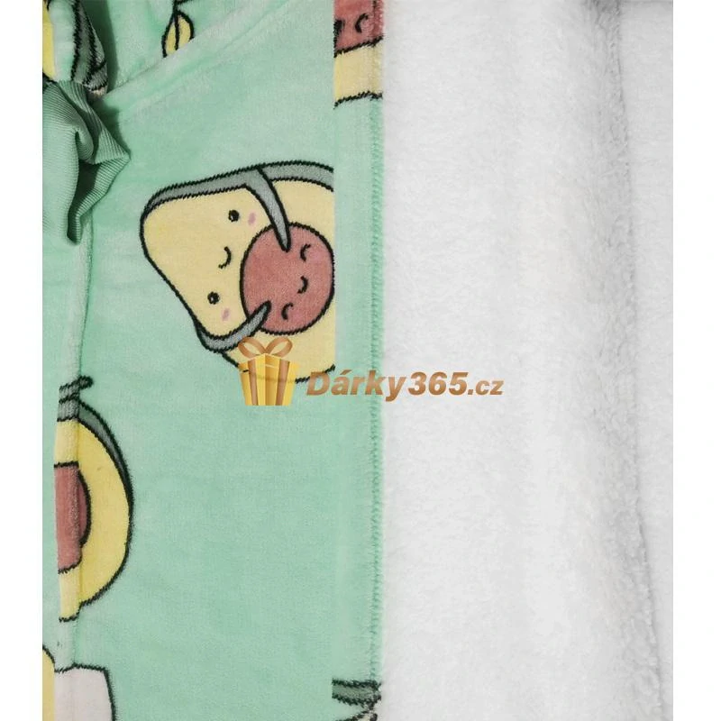 Deka s kapucí a rukávy avokádo