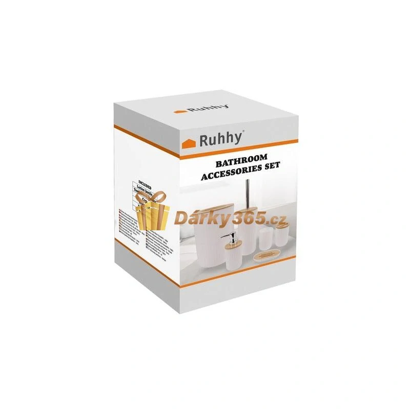 Koupelnová sada doplňků bílá 6ks