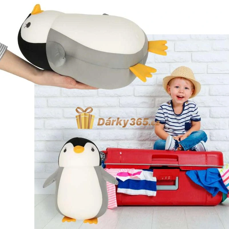 Magický cestovní kamarád 2v1 polštářek tučňák