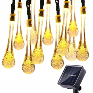 LED Solární řetěz Kapka 40 LED / 5m