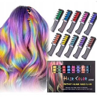 Hřeben s barevnými křídami na vlasy 10 barev