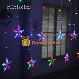 Vánoční LED závěs hvězdičky- barevné