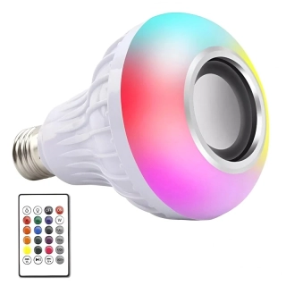 LED RGB barevná žárovka s Bluetooth reproduktorem