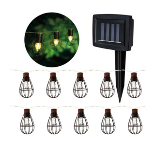 LED Solární venkovní řetěz 10 LED 3,8m