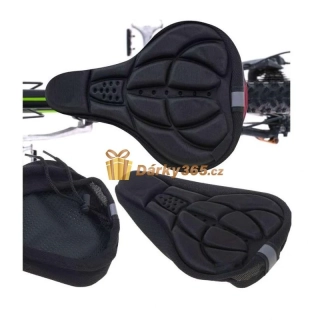 Gelový potah na sedlo kola 3D 28cm černé