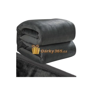 Měkká deka fleecová 160 x 200 cm šedá