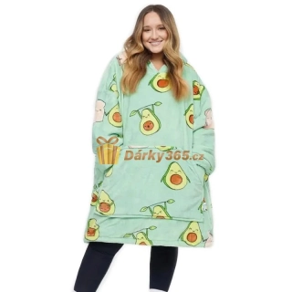 Deka s kapucí a rukávy avokádo