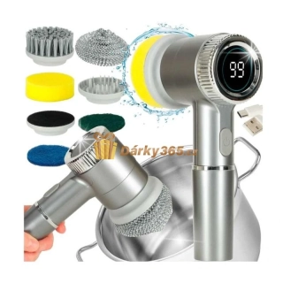 Elektrický čistící kartáč 5v1 rotační s LED displejem