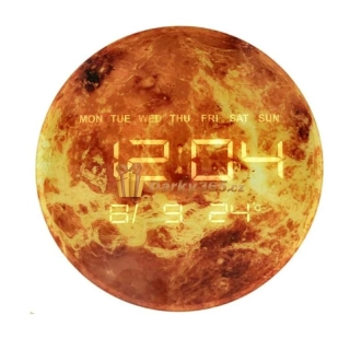 Designové nástěnné hodiny Mars – oranžové, průměr 32 cm