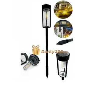 LED solární zahradní lampa teplá bílá 58cm