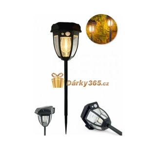 LED solární zahradní lampa / osvětlení domu s pohybovým senzorem teplá bílá