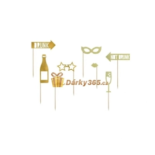 Fotografické rekvizity pro fotokoutek - zlaté 8ks