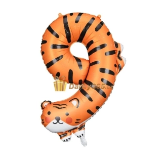 Fóliový balónek číslo 9 Tygřík 64x87 cm