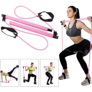 Pilates Sticks posilovací tyč s gumou